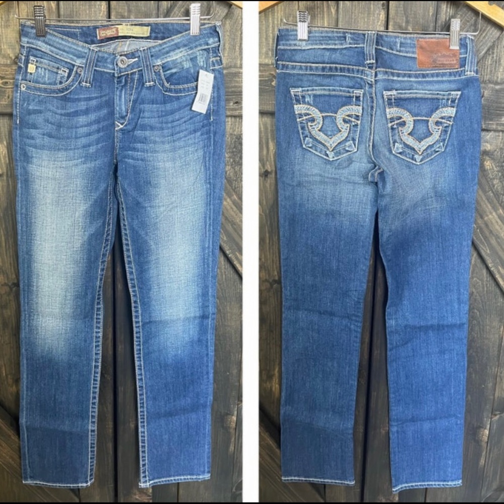 Big Star Stitched Mid-Rise Straight Leg Jeans - Size 25 NWT